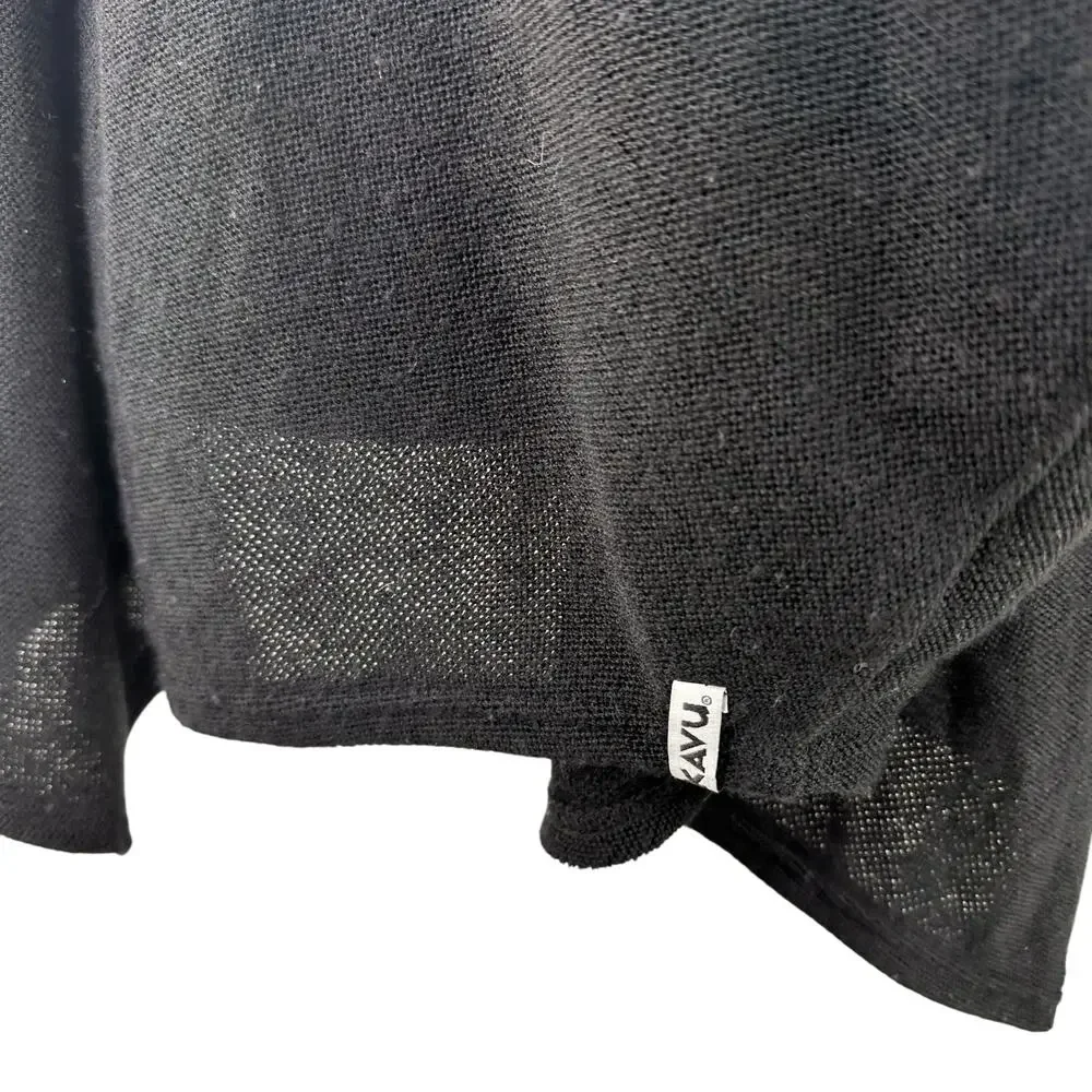 Kavu Wilhelmina Asymmetrical Black Sweater Dolman Long Sleeve Top Size One Size - Picture 4 of 8